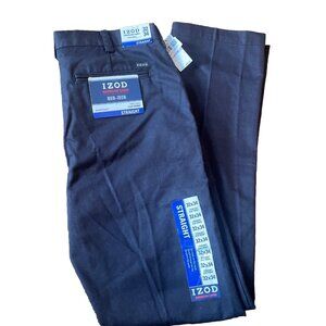 NWT Mens Izod American Chino Khakis Straight Fit Wrinkle Free 32x34 Flat Front
